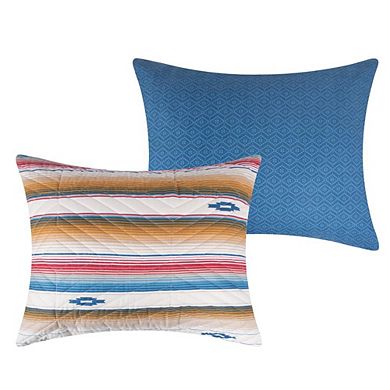 Painted Desert Embellished With Thunderbird Motifs And Geometric Chevron Sham