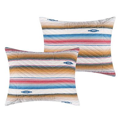 Painted Desert Embellished With Thunderbird Motifs And Geometric Chevron Sham