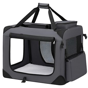 Comfortable Portable Soft Pet Crate for Travel, Camping, and Home Use, Carry Handle and Storage