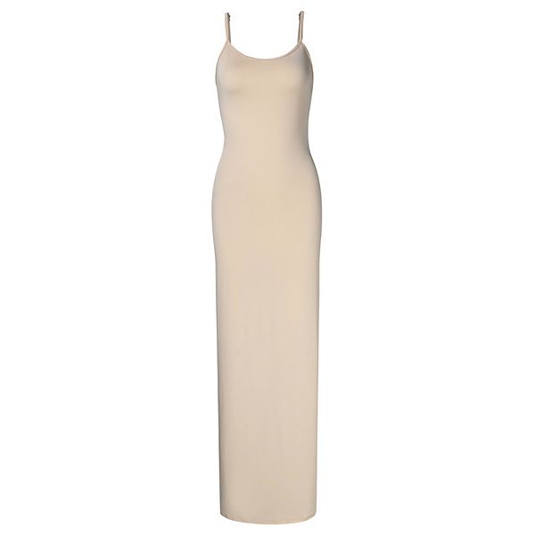 long slip dress formal L'AGENCE Seridie Silk Slip Dress In Champagne main image 0