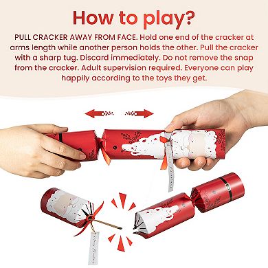 Glitzhome 6pk Christmas Party Cracker With Gift Contents