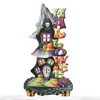 48-Inch Halloween "Candle Holder" Outdoor Unique Handcrafted Wooden Porch Decor by J. Mills-Price