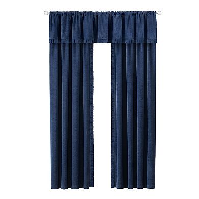 Kate Aurora Modern Lux Complete 3 Piece Chenille Curtain Panels and Valance Set