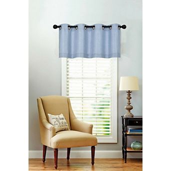 Kate Aurora Oversized Grommet Top Solid Color Window Valance