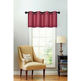 Kate Aurora Oversized Grommet Top Solid Color Window Valance