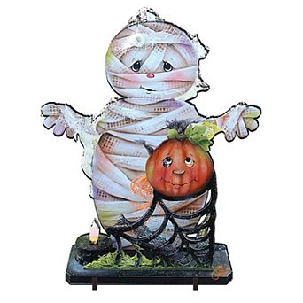 32-Inch Some Mummy Loves You Halloween Outdoor Handcrafted Wooden Porch Decor by J. Mills-Price