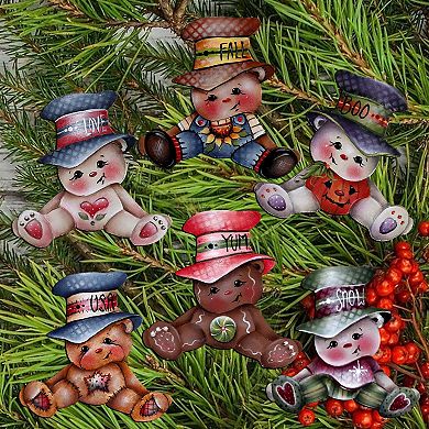 Big Hat Brigade Wooden Clip-on Ornaments Set Of 6 By J. Mills-price