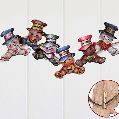 Big Hat Brigade Wooden Clip-on Ornaments Set Of 6 By J. Mills-price