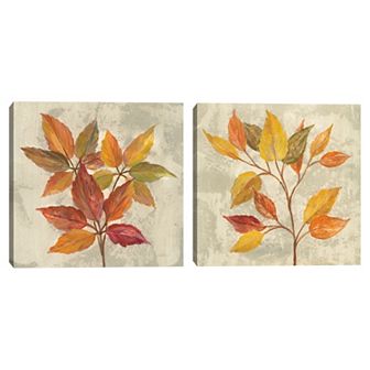 Masterpiece November Leaves I & II Canvas Wall Art 2 pc Set