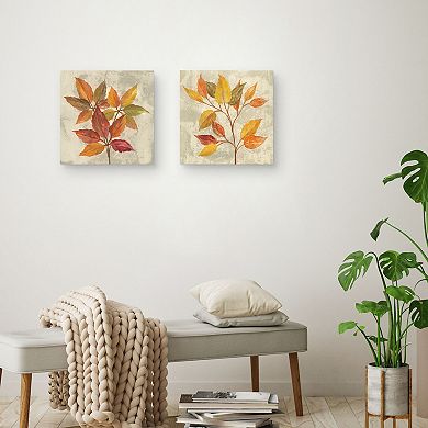 Masterpiece November Leaves I & II Canvas Wall Art 2-piece Set