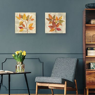 Masterpiece November Leaves I & II Canvas Wall Art 2-piece Set