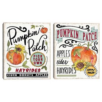 Masterpiece Harvest Times II & III Sunflower Canvas Wall Art 2 pc Set