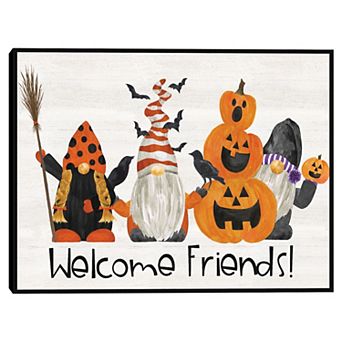 Masterpiece Gnomes of Halloween II Welcome Friends Canvas Wall Art