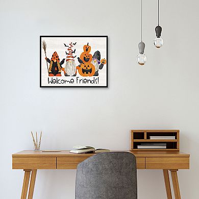Masterpiece Gnomes of Halloween II Welcome Friends Canvas Wall Art