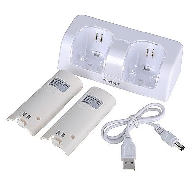 Dual Charger Charging Dock Station + 2 Battery For Wii / Wii U Remote Controller