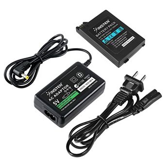 Battery Pack + Home Wall Travel Charger Ac Adapter For Sony Psp 2000 3000 Slim
