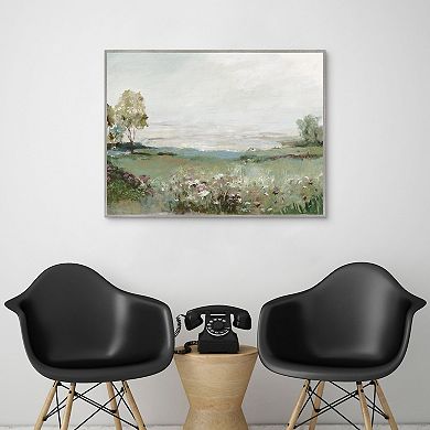 Masterpiece Green Prairie Field Framed Wall Art
