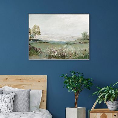 Masterpiece Green Prairie Field Framed Wall Art