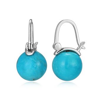 Classic Treasures Sterling Silver Stabilized Turquoise Bead Earrings