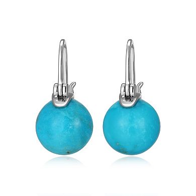 Classic Treasures Sterling Silver Stabilized Turquoise Bead Earrings