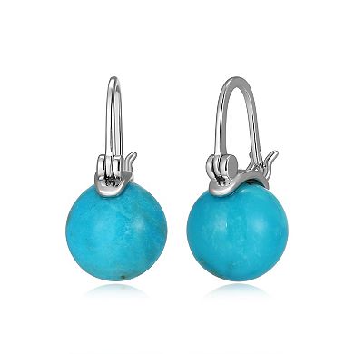 Classic Treasures Sterling Silver Stabilized Turquoise Bead Earrings