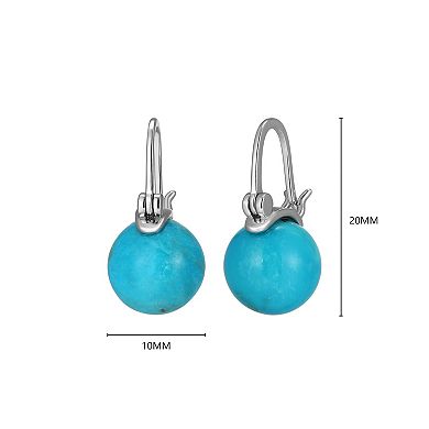 Classic Treasures Sterling Silver Stabilized Turquoise Bead Earrings