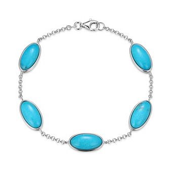 Classic Treasures Sterling Silver Stabilized Turquoise Bracelet