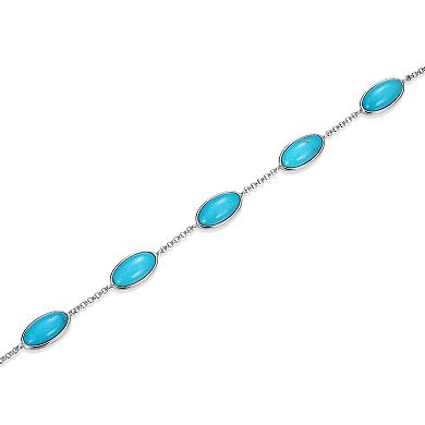 Classic Treasures Sterling Silver Stabilized Turquoise Bracelet