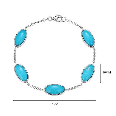 Classic Treasures Sterling Silver Stabilized Turquoise Bracelet