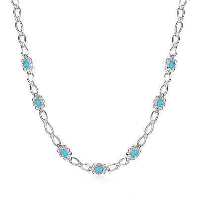 Stunning 925 sold Sterling Silver Turquoise Topaz Necklace