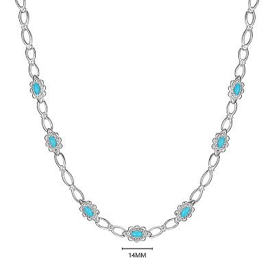 Classic Treasures Sterling Silver Stabilized Turquoise & White