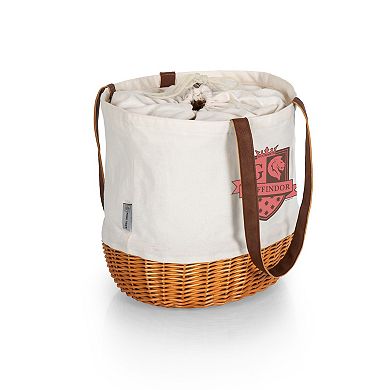 Picnic Time Harry Potter Ravenclaw Coronado Canvas & Willow Basket Tote (Beige Canvas)