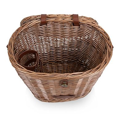 Picnic Time Cambridge Bicycle Natural Wicker Picnic Basket Tote