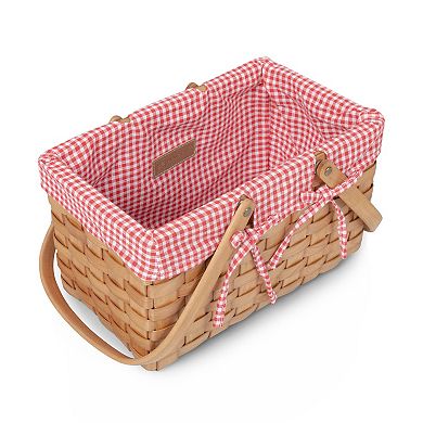 Empty Wicker Picnic Basket On White Stock Image - Image Of Food, Lunch