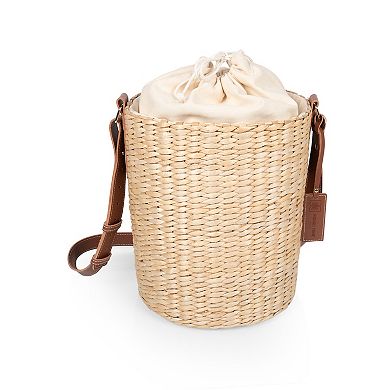 Picnic Time Palermo Rush Insulated Bucket Tote with Leather Strap