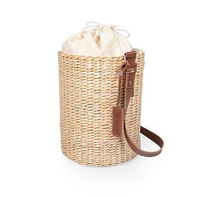Picnic Time Palermo Rush Insulated Bucket Tote with Leather Strap