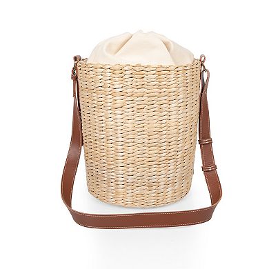 Picnic Time Palermo Rush Insulated Bucket Tote with Leather Strap