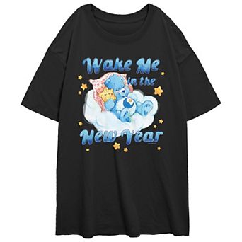 Juniors' Care Bears Wake Me In The New Year Oversized Graphic Tee
