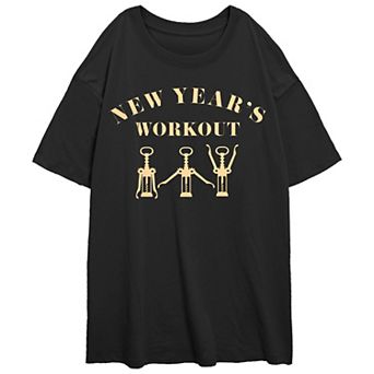 Women's New Year's Workout Oversized Graphic Tee