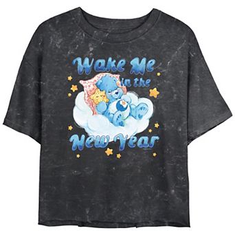 Juniors' Care Bears Wake Me In The New Year Cropped Graphic Tee