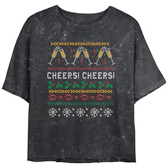 Women's Cheers For The New Year Cropped Graphic Tee