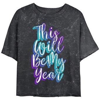 Juniors' This Will Be My Year Cropped Graphic Tee
