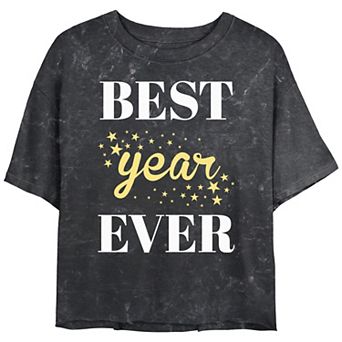 Juniors' Best Year Ever Cropped Graphic Tee