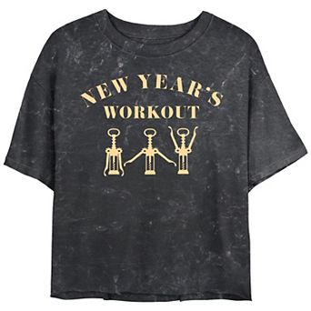 Women's New Year's Workout Cropped Graphic Tee