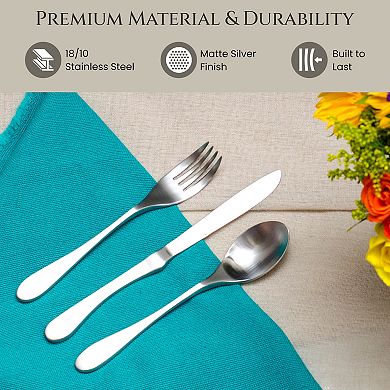 Knork 20-Piece Matte Silverware Set