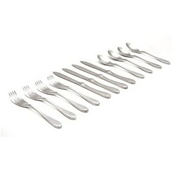 Knork Flatware 12 pc Starter Set - Matte Stainless Steel, Service for 4