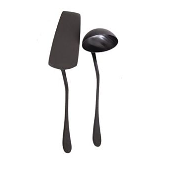 Knork 2 pc Coated Stainless Steel Black Matte Ladle & Casserole Server