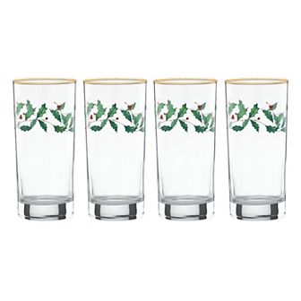 Lenox Holiday 4 pc Highball Glass Set