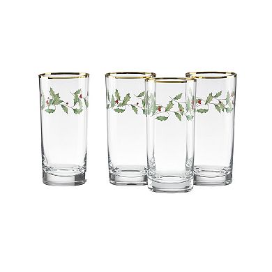 Lenox Holiday 4-Piece Highball Glass Set