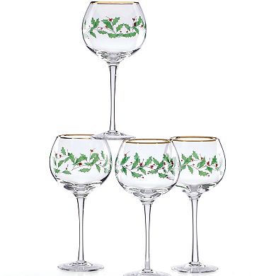 Lenox Holiday 4-Piece Wine Balloon Glass Set